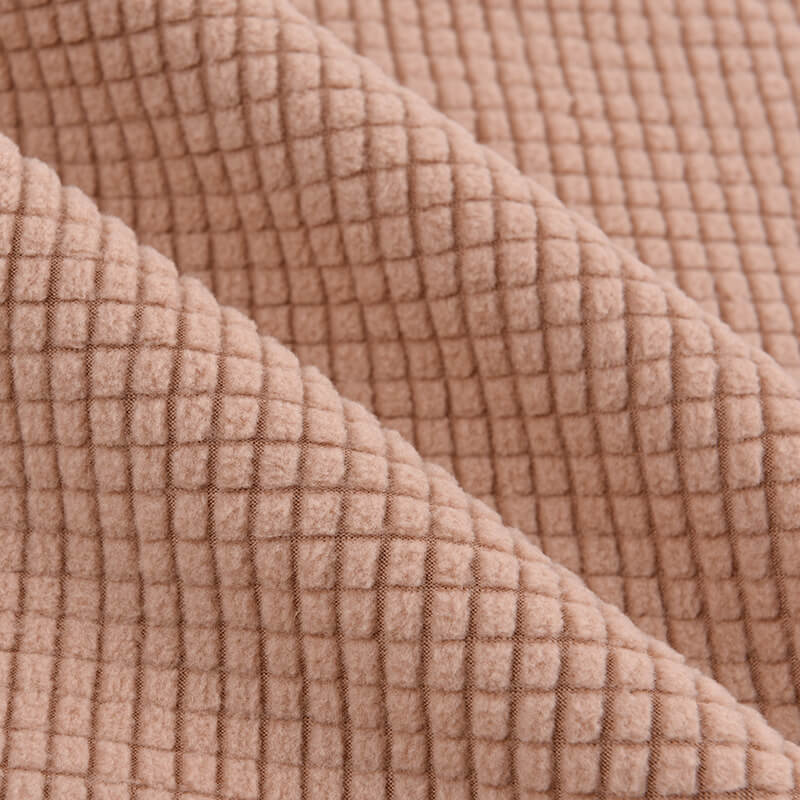 Plaid Jacquard Sofa Spandex Polar Fleece Fabric for Sofa Cover Wholesa 16
